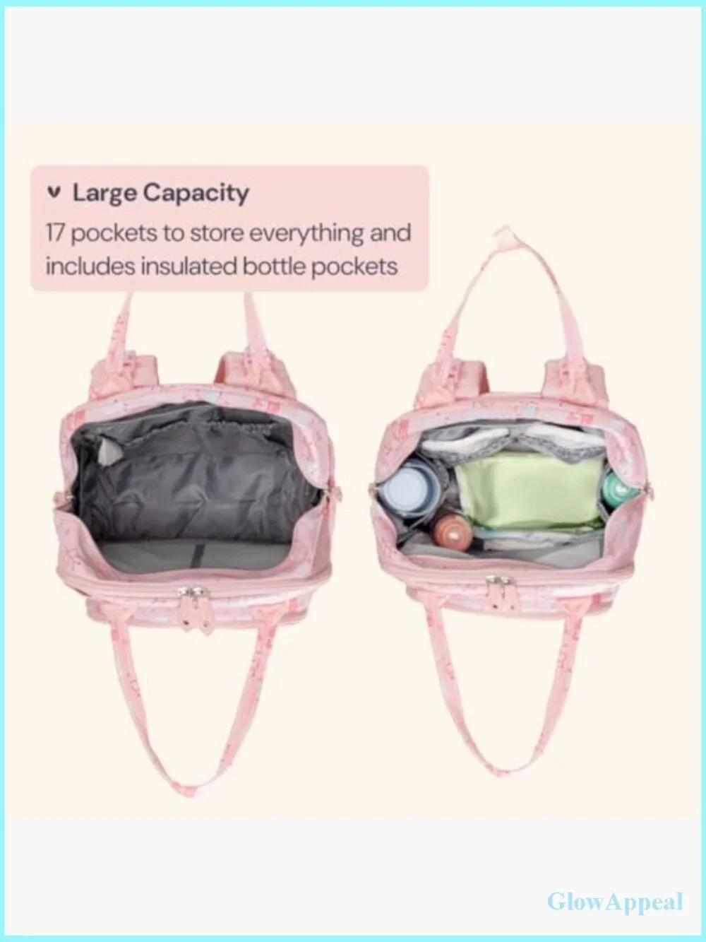Diaper Bag Backpack - Baby Essentials Travel Tote with Changing Pad & Stroller
